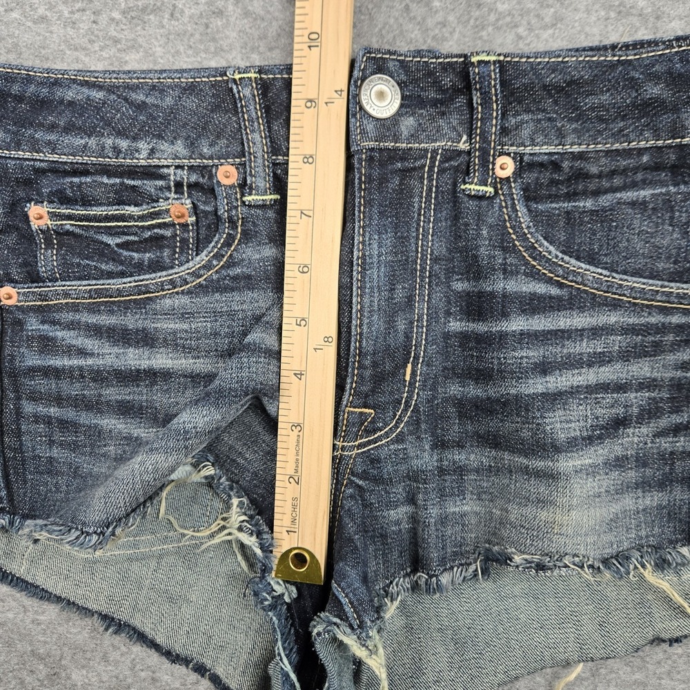 American Eagle Shorts Women's Size 8 Regular Cut Off Distressed Stretch Mid Rise - Picture 5 of 8